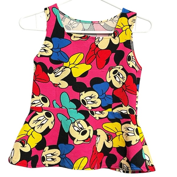 Other - Handmade MINNIE MOUSE Peplum Square Neck Top